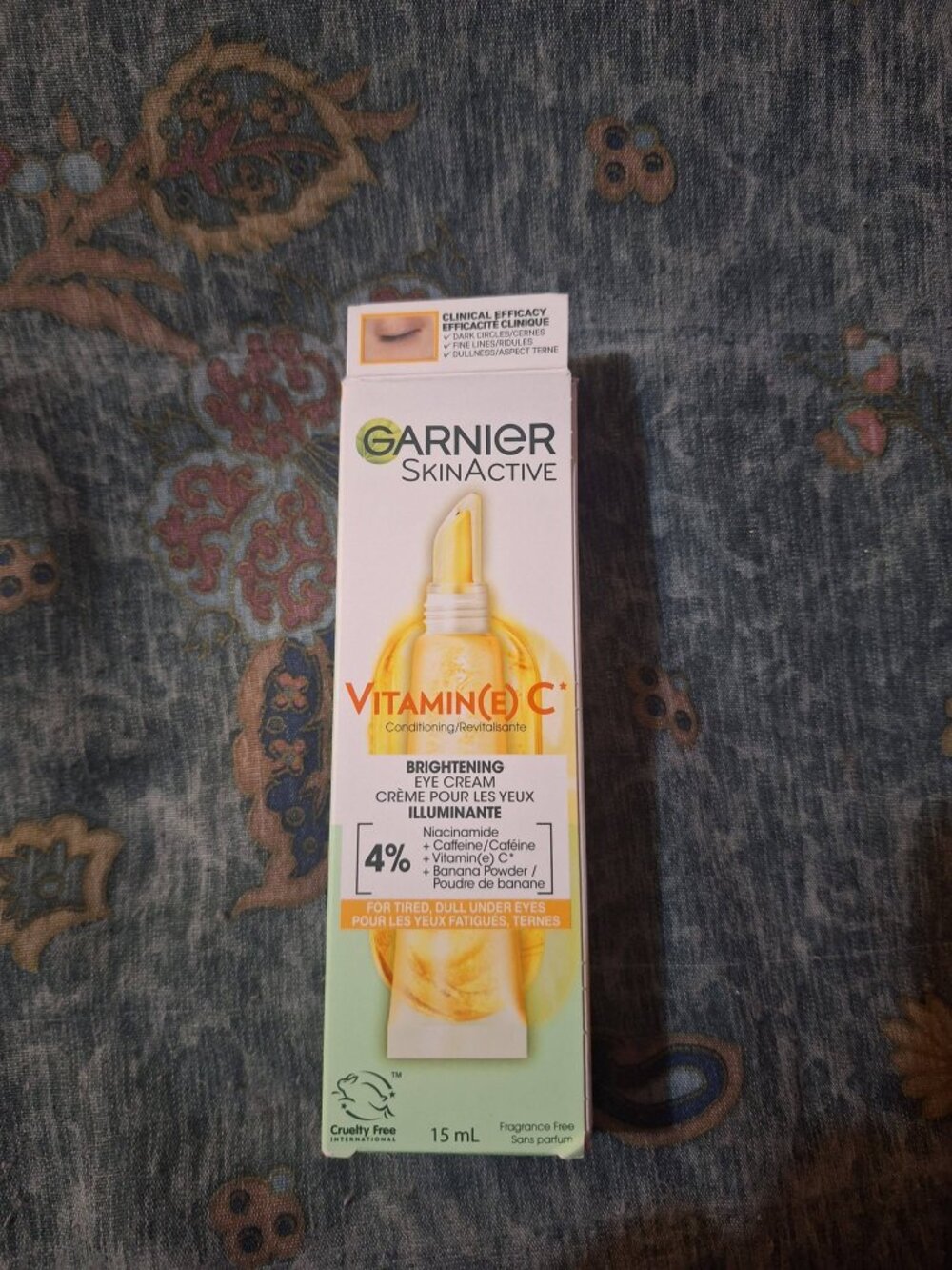 Garnier SkinActive Vitamin C Brightening Eye Cream 15 mL NEW